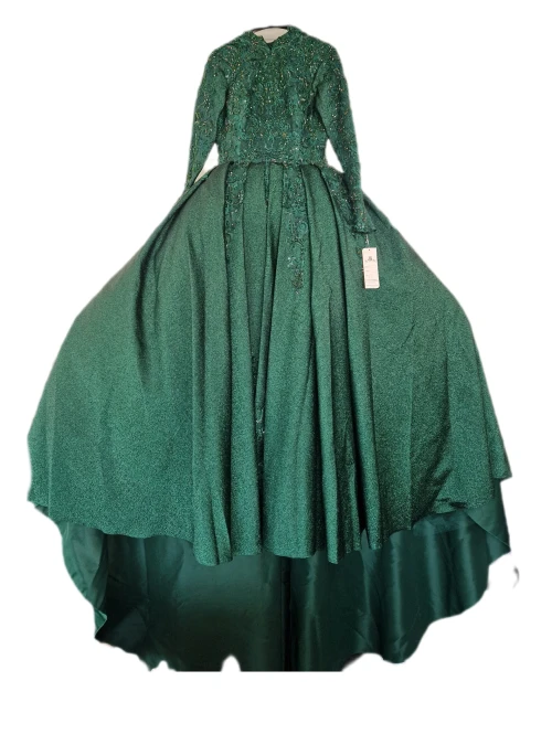 Robe cérémonie traditionnelle - orientale - verte